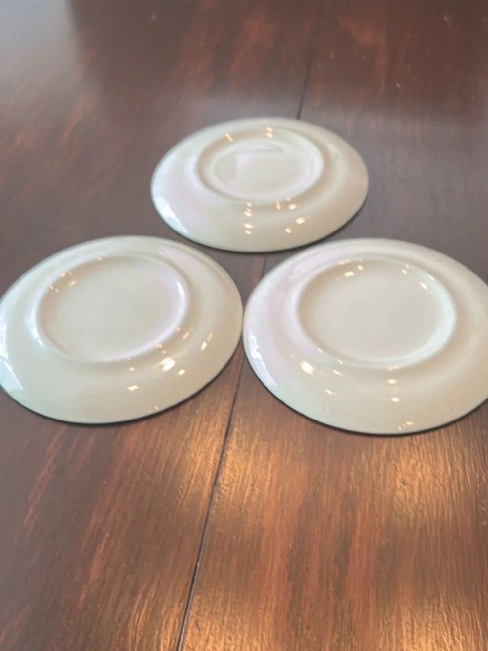 Green Patterned Ceramic side  Plates - Set of 3